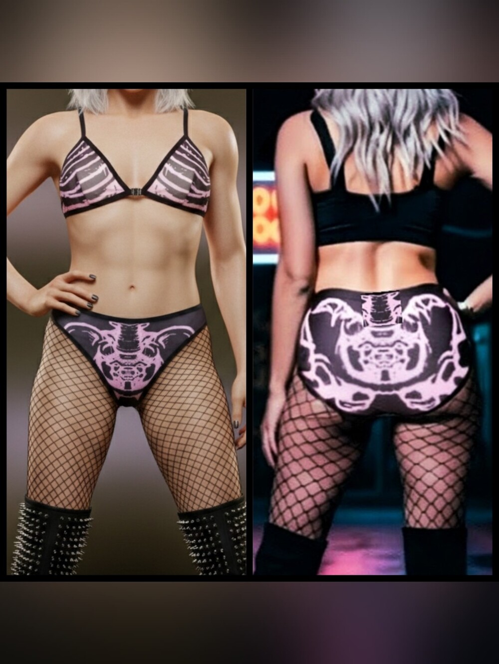 Avril Lavigne X Killstar strummin ribcage pelvis graphic bra panty set 2/3X NWT